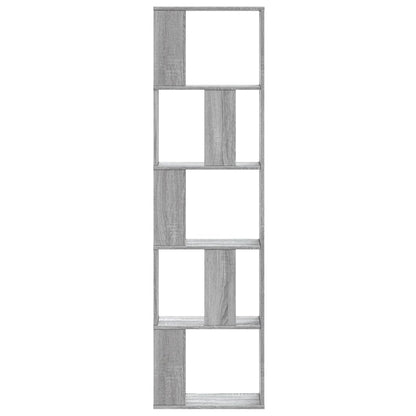 Boekenkast 5-laags 45x23,5x162,5 cm bewerkt hout grijs sonoma