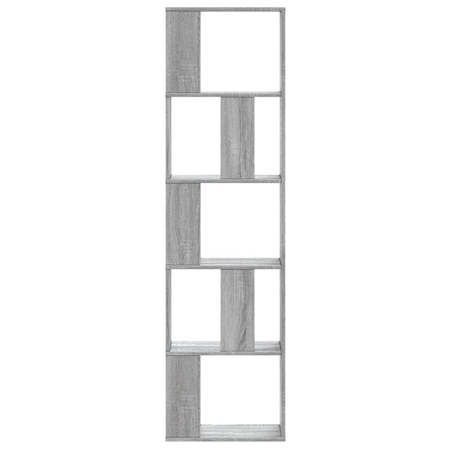 Boekenkast 5-laags 45x23,5x162,5 cm bewerkt hout grijs sonoma
