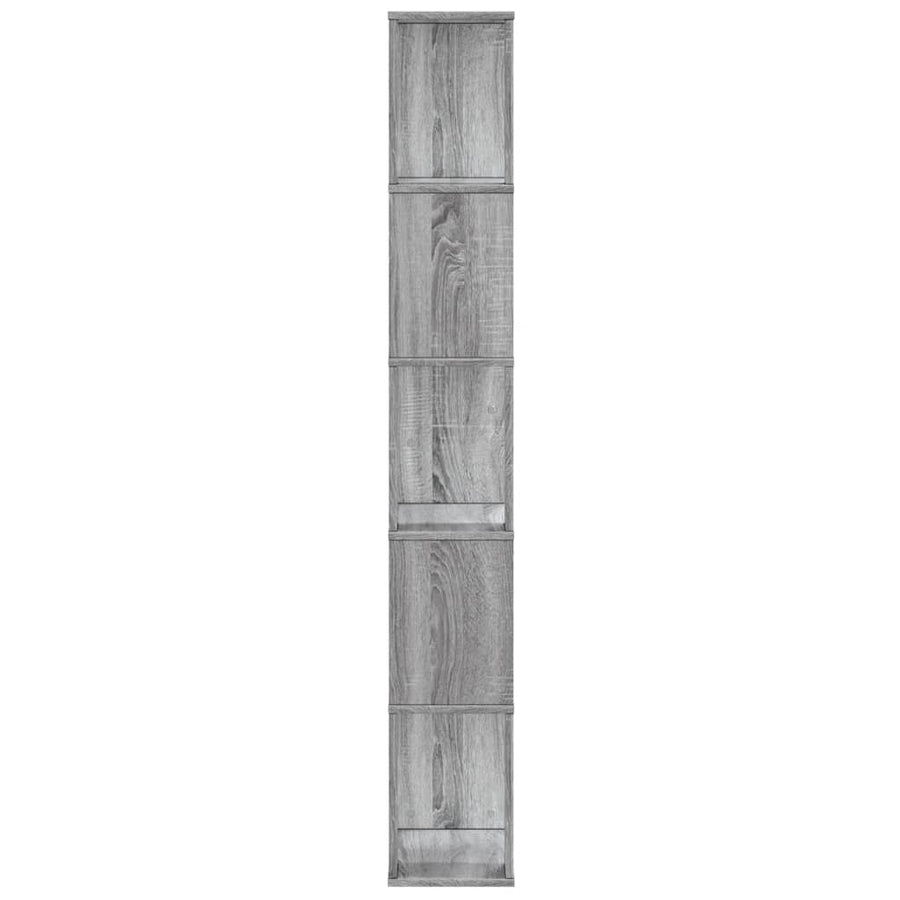 Boekenkast 5-laags 45x23,5x162,5 cm bewerkt hout grijs sonoma