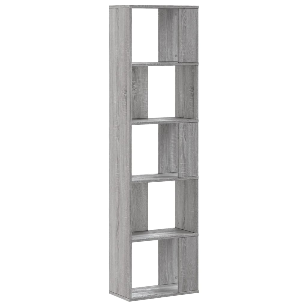 Boekenkast 5-laags 45x23,5x162,5 cm bewerkt hout grijs sonoma