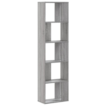 Boekenkast 5-laags 45x23,5x162,5 cm bewerkt hout grijs sonoma