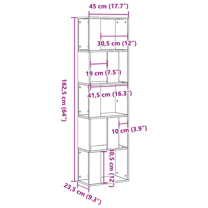 Boekenkast 5-laags 45x23,5x162,5 cm hout bruin eikenkleurig