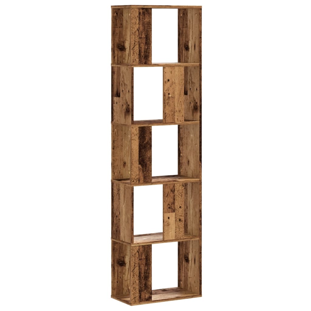 Boekenkast 5-laags 45x23,5x162,5 cm bewerkt hout oud hout