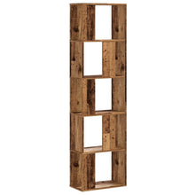 Boekenkast 5-laags 45x23,5x162,5 cm bewerkt hout oud hout