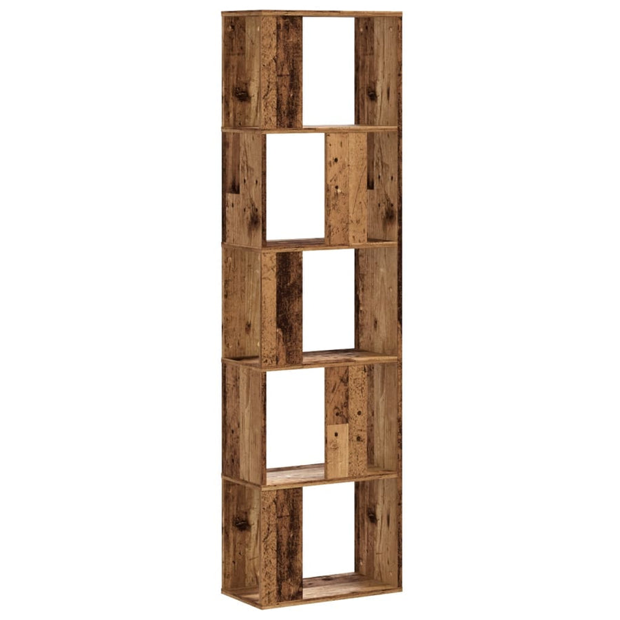 Boekenkast 5-laags 45x23,5x162,5 cm bewerkt hout oud hout