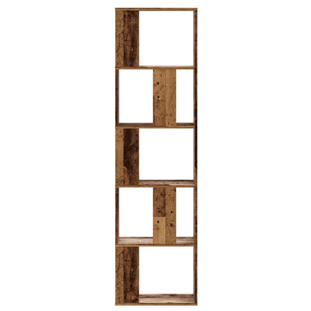 Boekenkast 5-laags 45x23,5x162,5 cm bewerkt hout oud hout