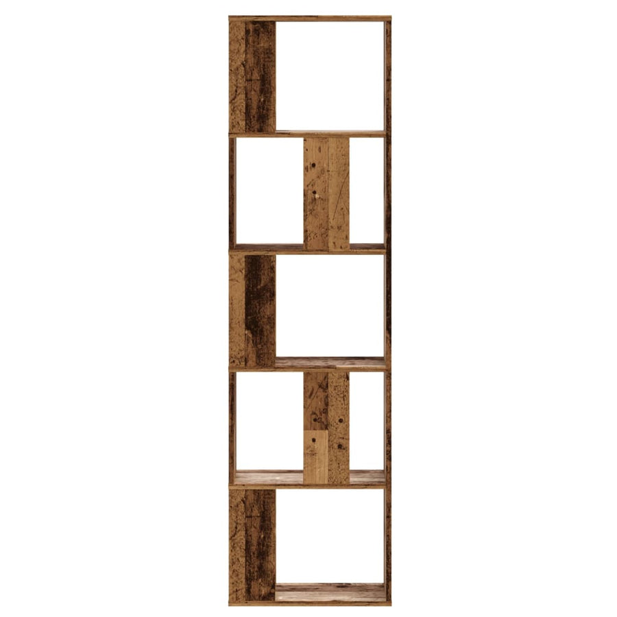 Boekenkast 5-laags 45x23,5x162,5 cm bewerkt hout oud hout