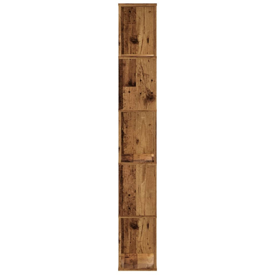 Boekenkast 5-laags 45x23,5x162,5 cm bewerkt hout oud hout