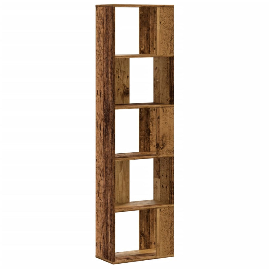 Boekenkast 5-laags 45x23,5x162,5 cm bewerkt hout oud hout