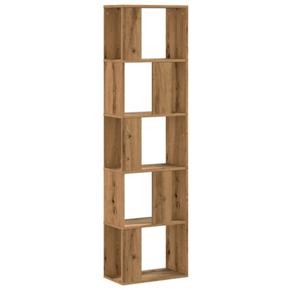 Boekenkast 5-laags 45x23,5x162,5 cm hout artisanaal eikenkleur