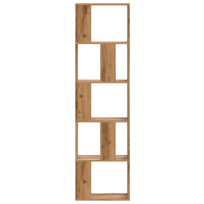 Boekenkast 5-laags 45x23,5x162,5 cm hout artisanaal eikenkleur