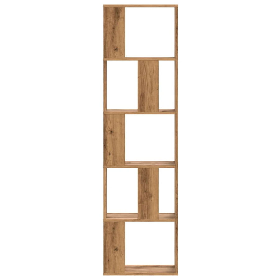 Boekenkast 5-laags 45x23,5x162,5 cm hout artisanaal eikenkleur