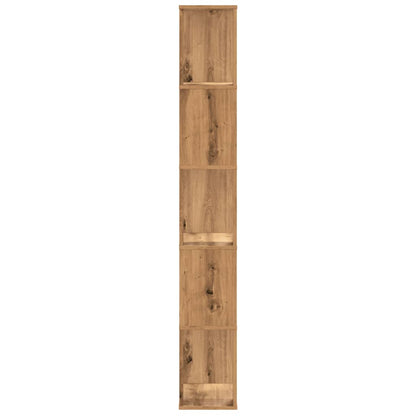 Boekenkast 5-laags 45x23,5x162,5 cm hout artisanaal eikenkleur