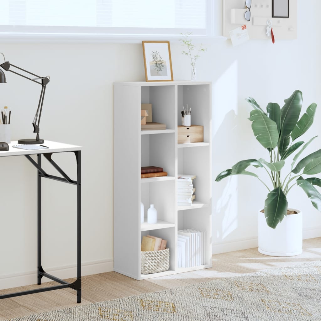 Boekenkast 50x25x105 cm bewerkt hout wit