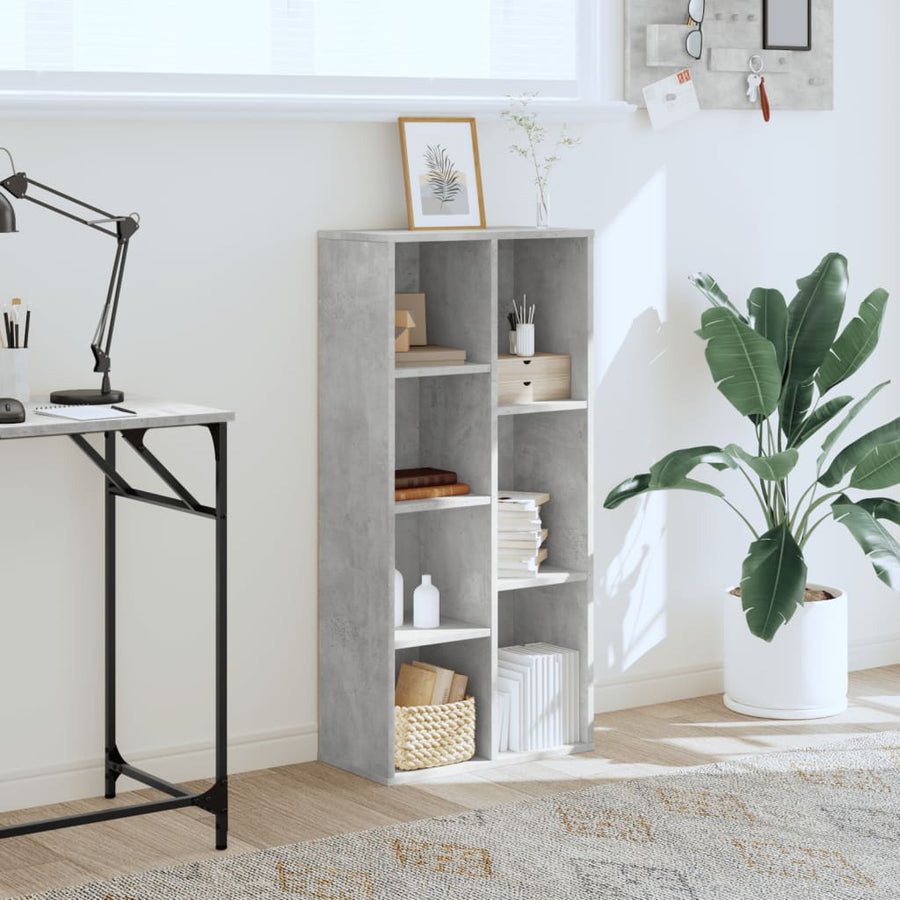 Boekenkast 50x25x105 cm bewerkt hout betongrijs