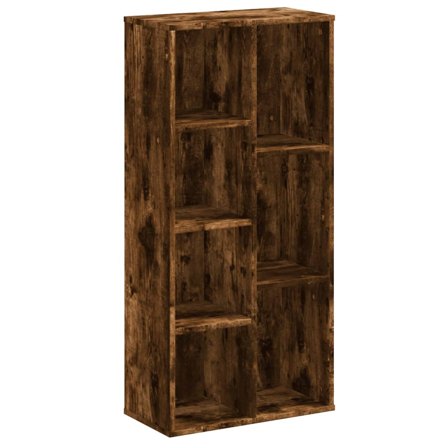Boekenkast 50x25x105 cm bewerkt hout gerookt eikenkleurig