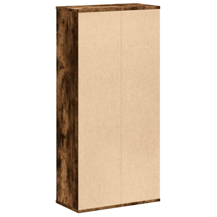 Boekenkast 50x25x105 cm bewerkt hout gerookt eikenkleurig