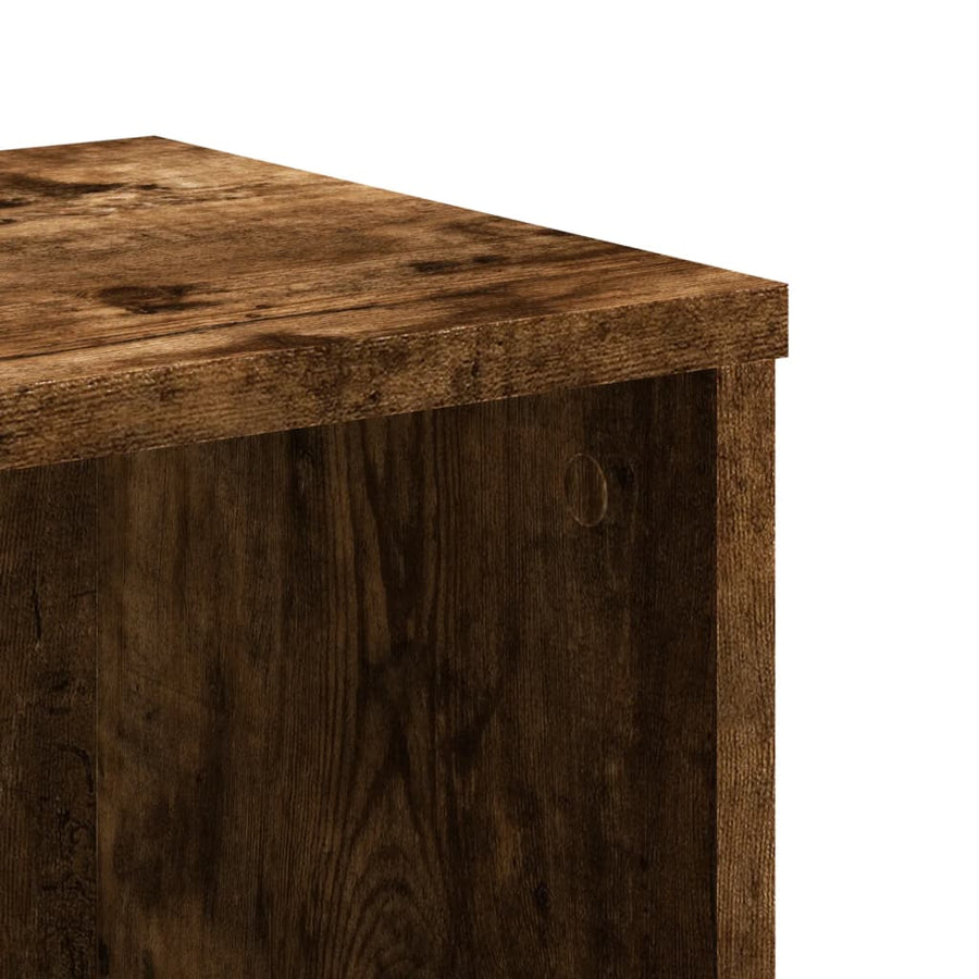 Boekenkast 50x25x105 cm bewerkt hout gerookt eikenkleurig