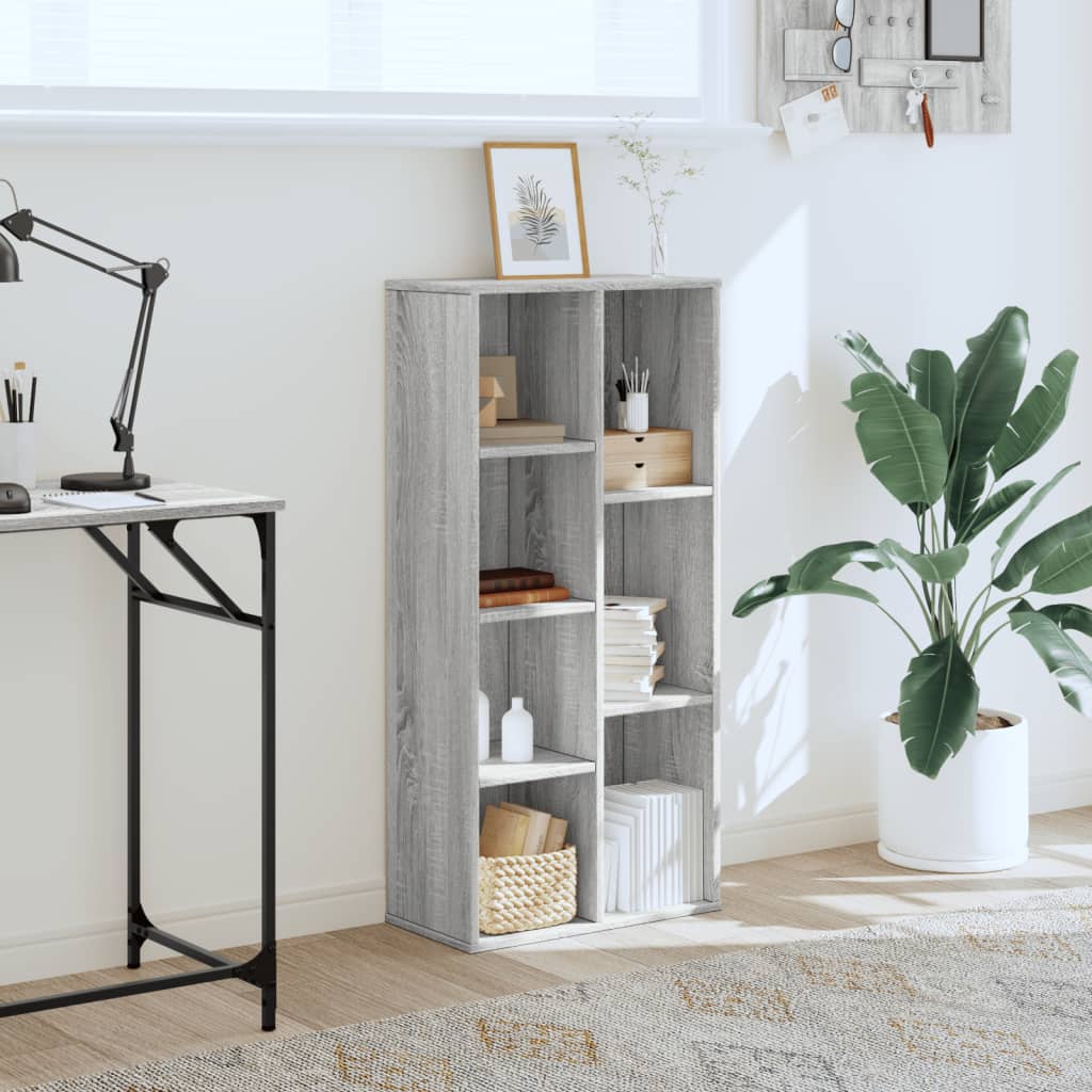 Boekenkast 50x25x105 cm bewerkt hout grijs sonoma eikenkleurig
