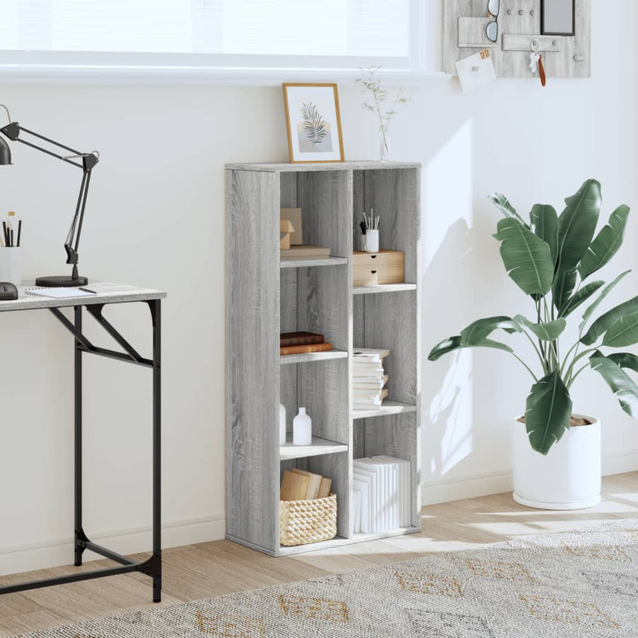 Boekenkast 50x25x105 cm bewerkt hout grijs sonoma eikenkleurig