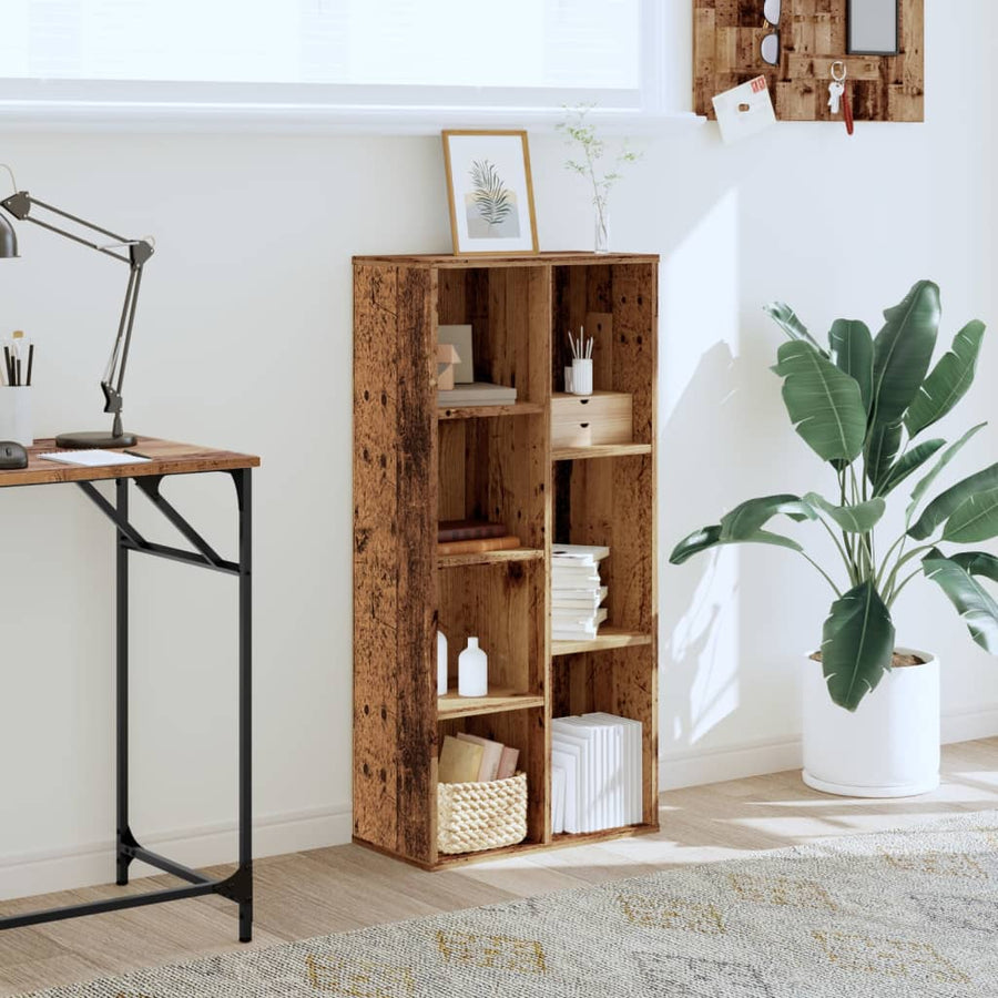 Boekenkast 50x25x105 cm bewerkt hout oud houtkleurig