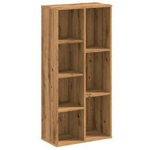 Boekenkast 50x25x105 cm bewerkt hout artisanaal eikenkleurig