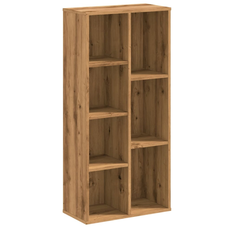 Boekenkast 50x25x105 cm bewerkt hout artisanaal eikenkleurig