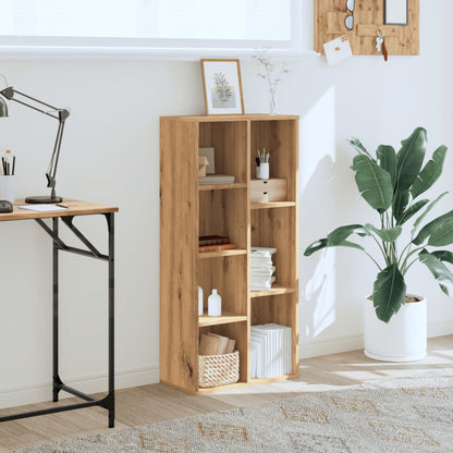 Boekenkast 50x25x105 cm bewerkt hout artisanaal eikenkleurig