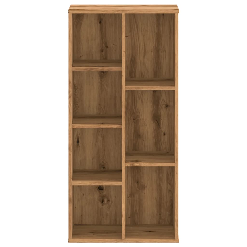 Boekenkast 50x25x105 cm bewerkt hout artisanaal eikenkleurig