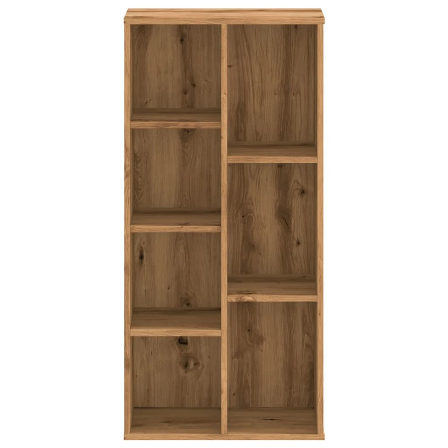 Boekenkast 50x25x105 cm bewerkt hout artisanaal eikenkleurig