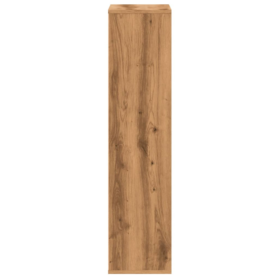 Boekenkast 50x25x105 cm bewerkt hout artisanaal eikenkleurig