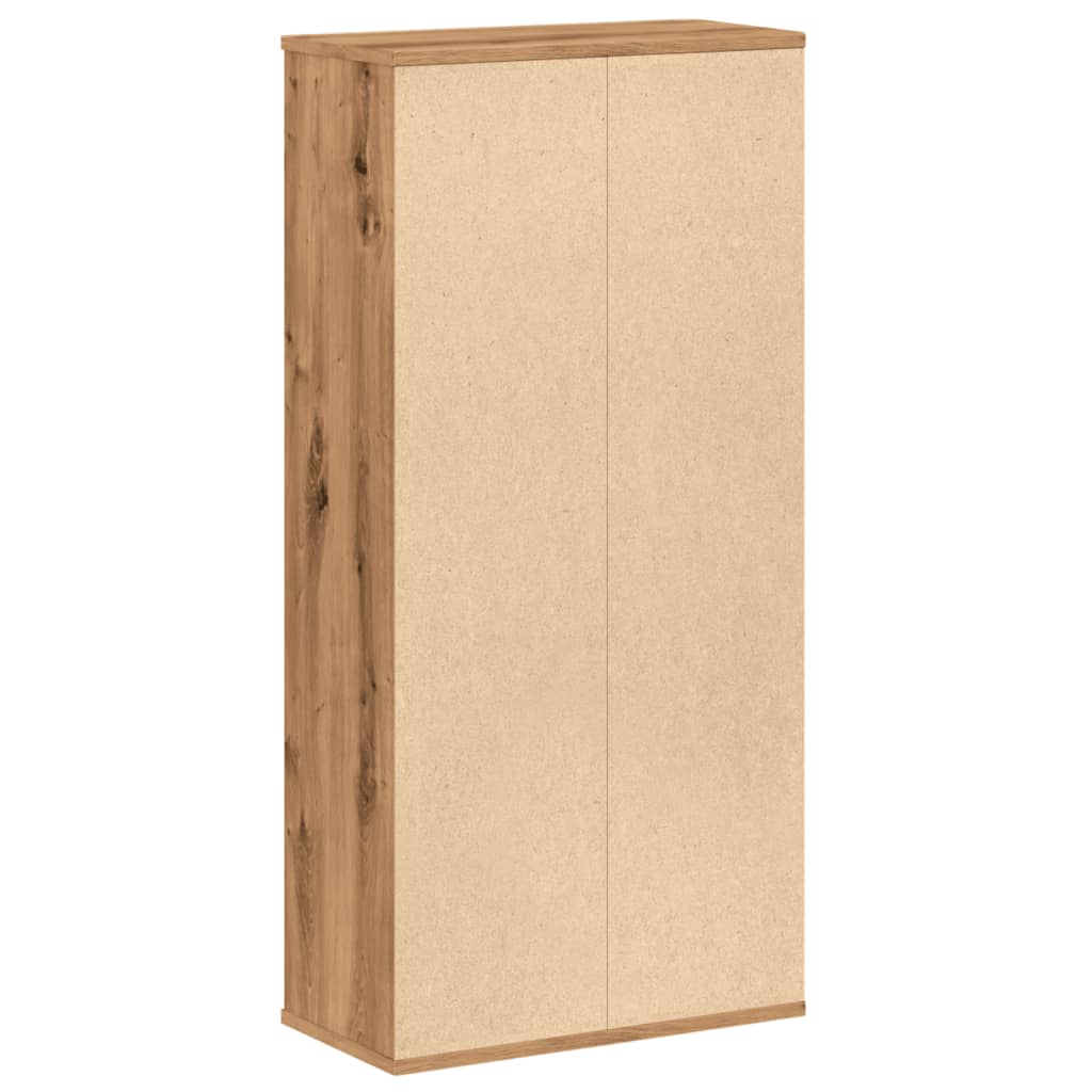 Boekenkast 50x25x105 cm bewerkt hout artisanaal eikenkleurig