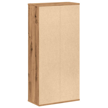 Boekenkast 50x25x105 cm bewerkt hout artisanaal eikenkleurig