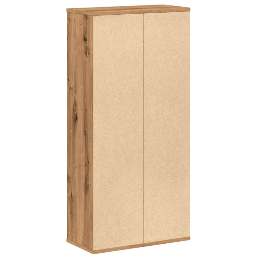 Boekenkast 50x25x105 cm bewerkt hout artisanaal eikenkleurig
