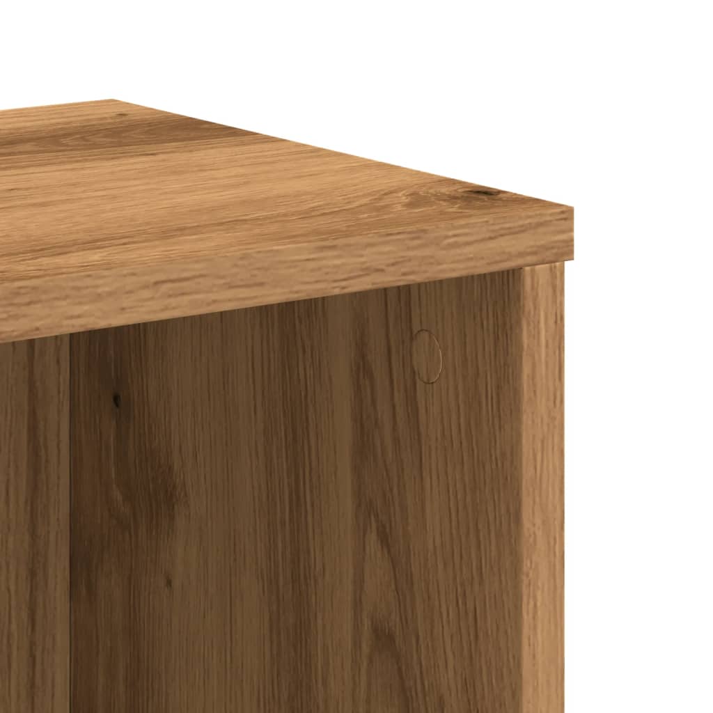 Boekenkast 50x25x105 cm bewerkt hout artisanaal eikenkleurig