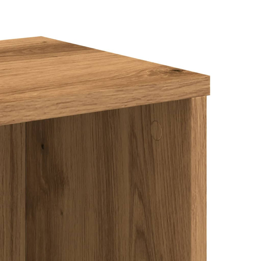 Boekenkast 50x25x105 cm bewerkt hout artisanaal eikenkleurig
