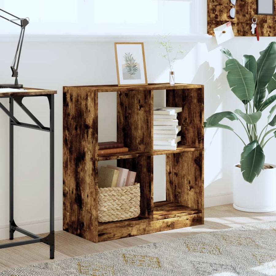 Boekenkast 68,5x32x75 cm bewerkt hout gerookt eikenkleurig