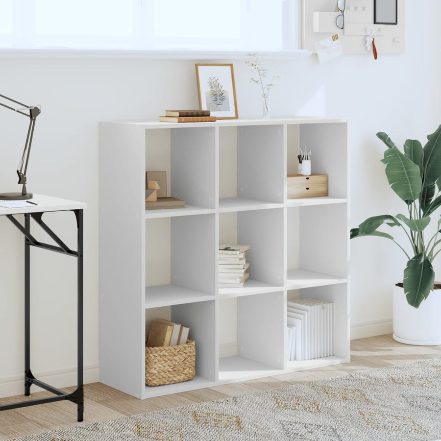 Boekenkast 102x32x102 cm bewerkt hout wit