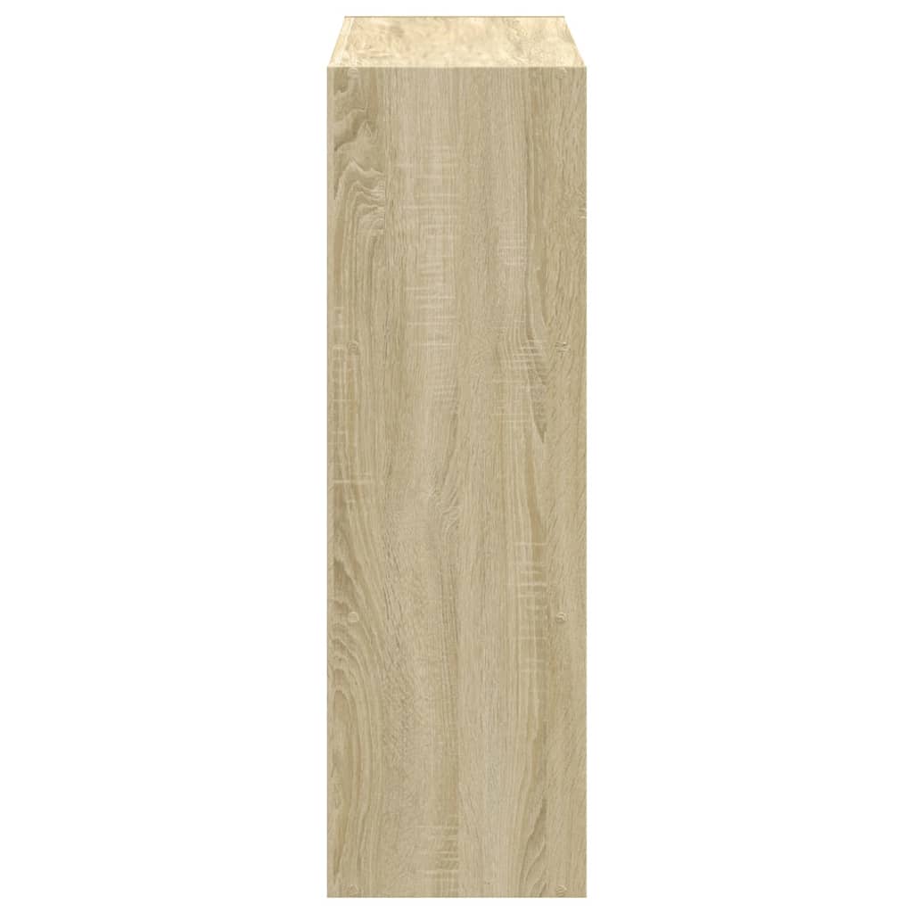 Boekenkast 102x32x102 cm bewerkt hout sonoma eikenkleurig