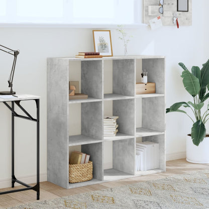Boekenkast 102x32x102 cm bewerkt hout betongrijs