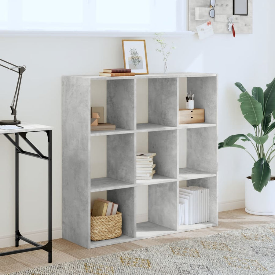 Boekenkast 102x32x102 cm bewerkt hout betongrijs