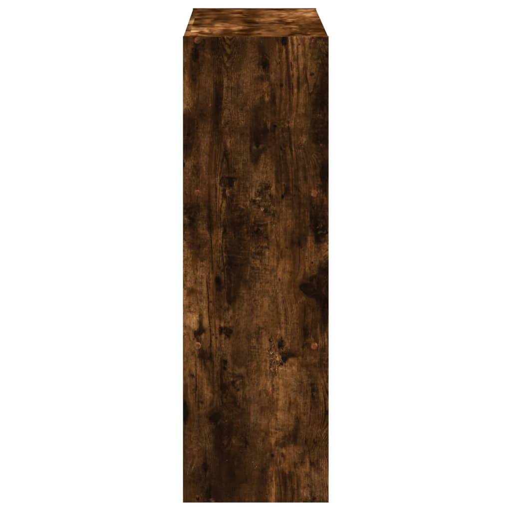 Boekenkast 102X32X102 Cm Bewerkt Hout Gerookt Eikenkleurig Betongrijs