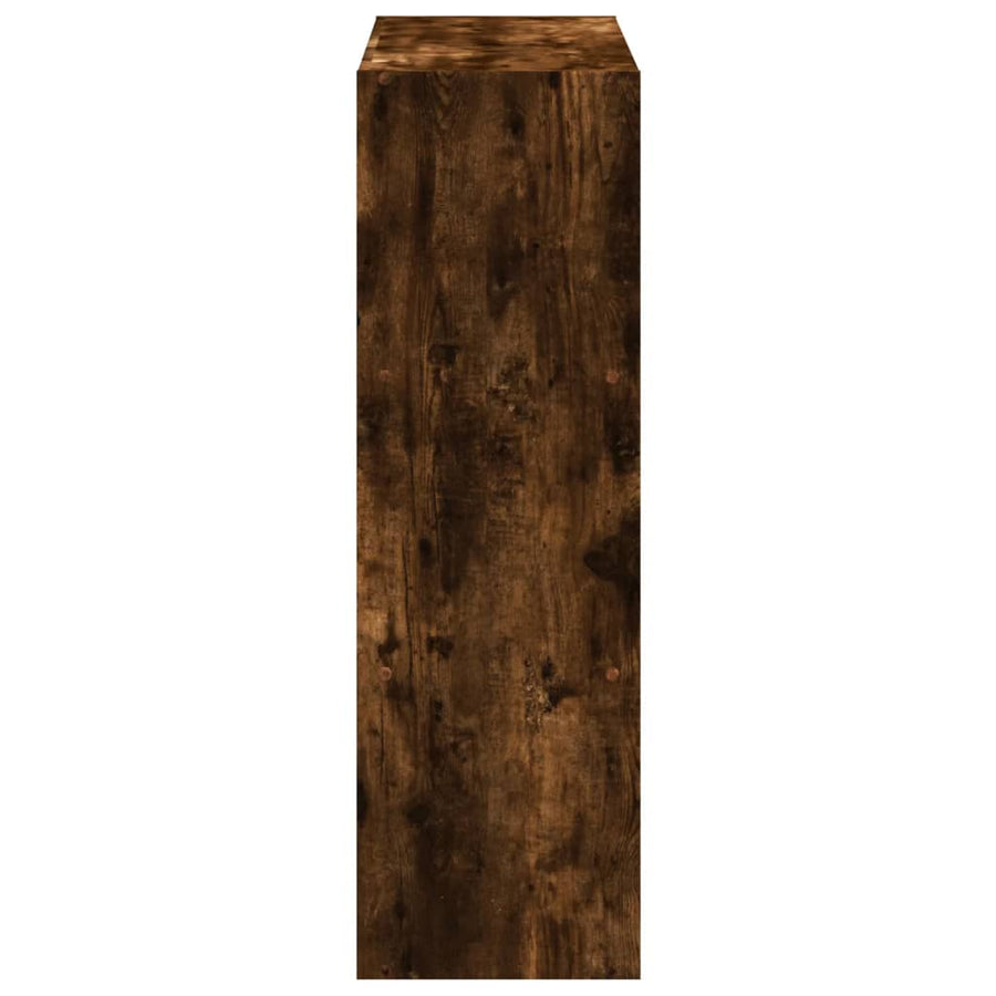 Boekenkast 102X32X102 Cm Bewerkt Hout Gerookt Eikenkleurig Betongrijs