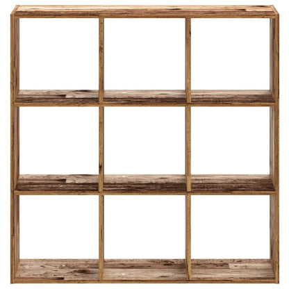 Boekenkast 102x32x102 cm bewerkt hout oud houtkleurig