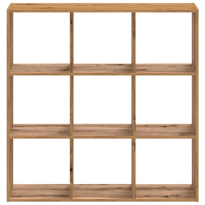 Boekenkast 102x32x102 cm bewerkt hout artisanaal eikenkleurig