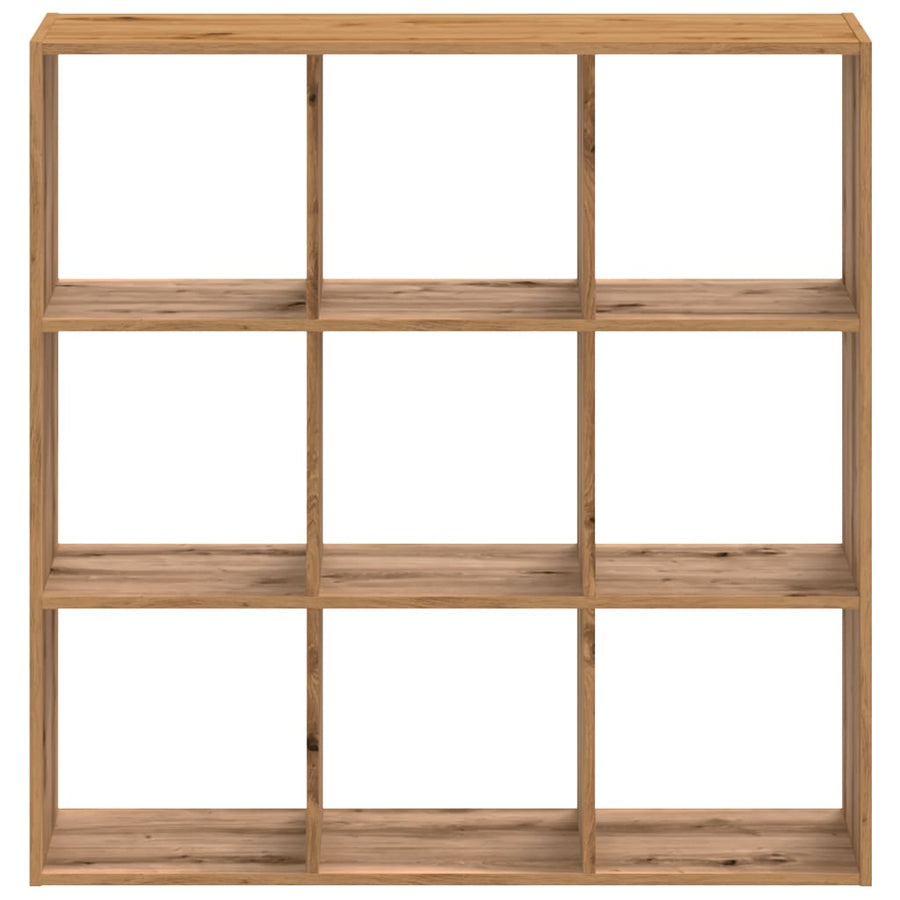 Boekenkast 102x32x102 cm bewerkt hout artisanaal eikenkleurig