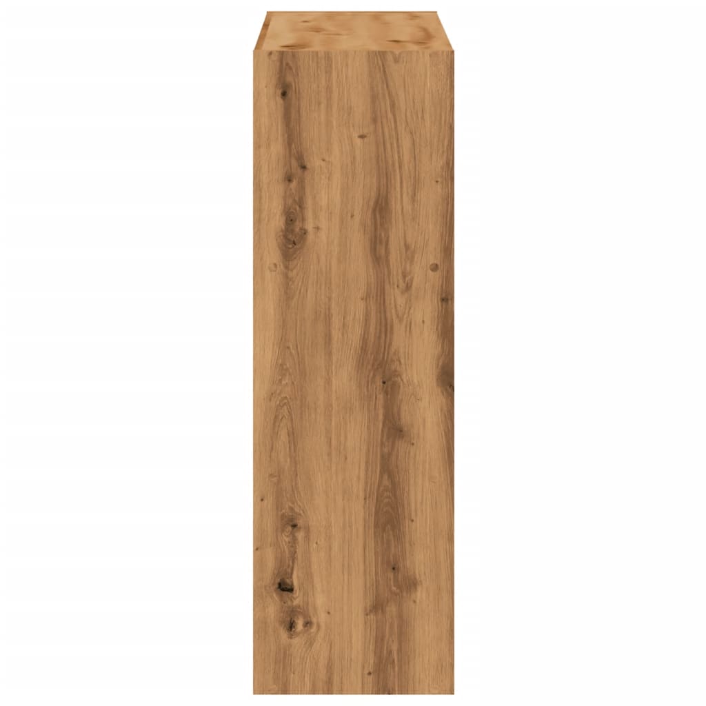 Boekenkast 102x32x102 cm bewerkt hout artisanaal eikenkleurig