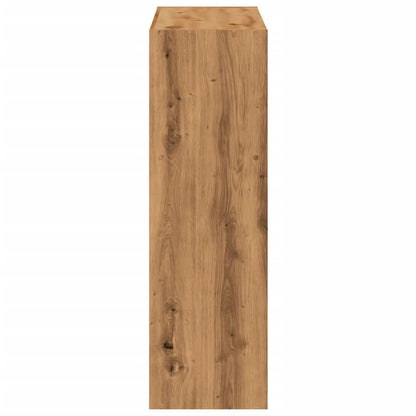 Boekenkast 102x32x102 cm bewerkt hout artisanaal eikenkleurig