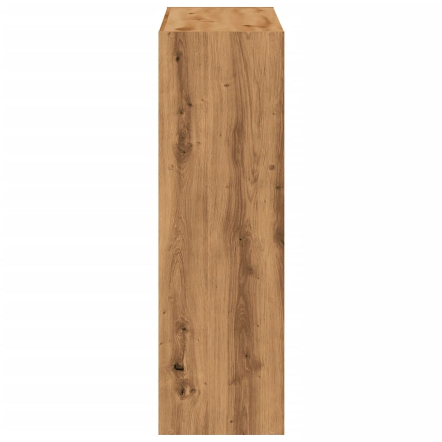 Boekenkast 102x32x102 cm bewerkt hout artisanaal eikenkleurig
