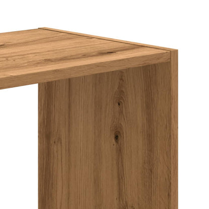Boekenkast 102x32x102 cm bewerkt hout artisanaal eikenkleurig
